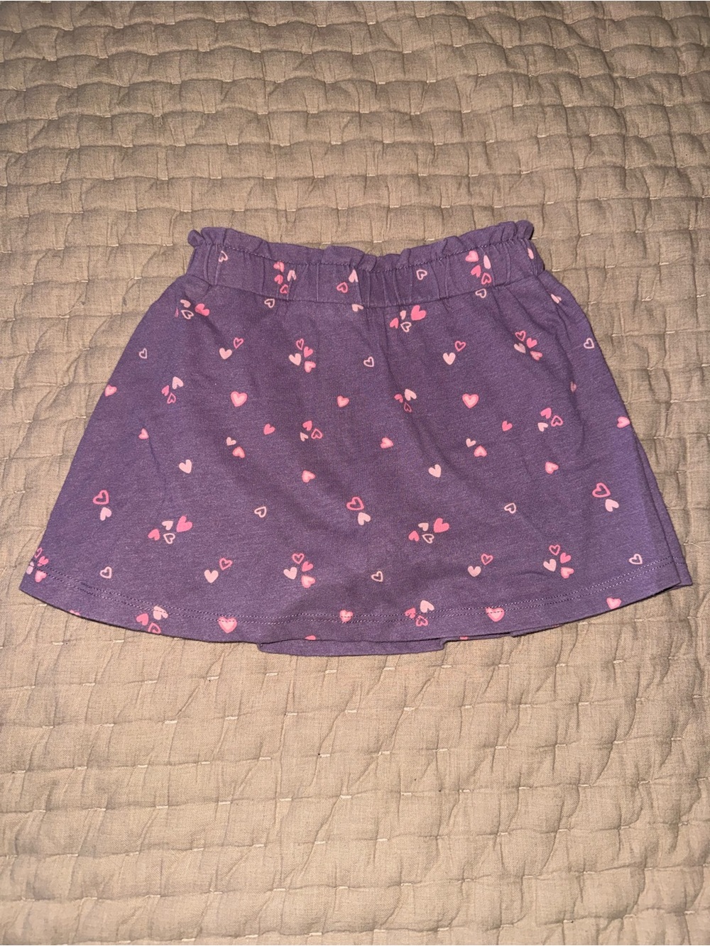 Okie Dokie Purple Skirt (shorts underneath) with Pink Heart Print